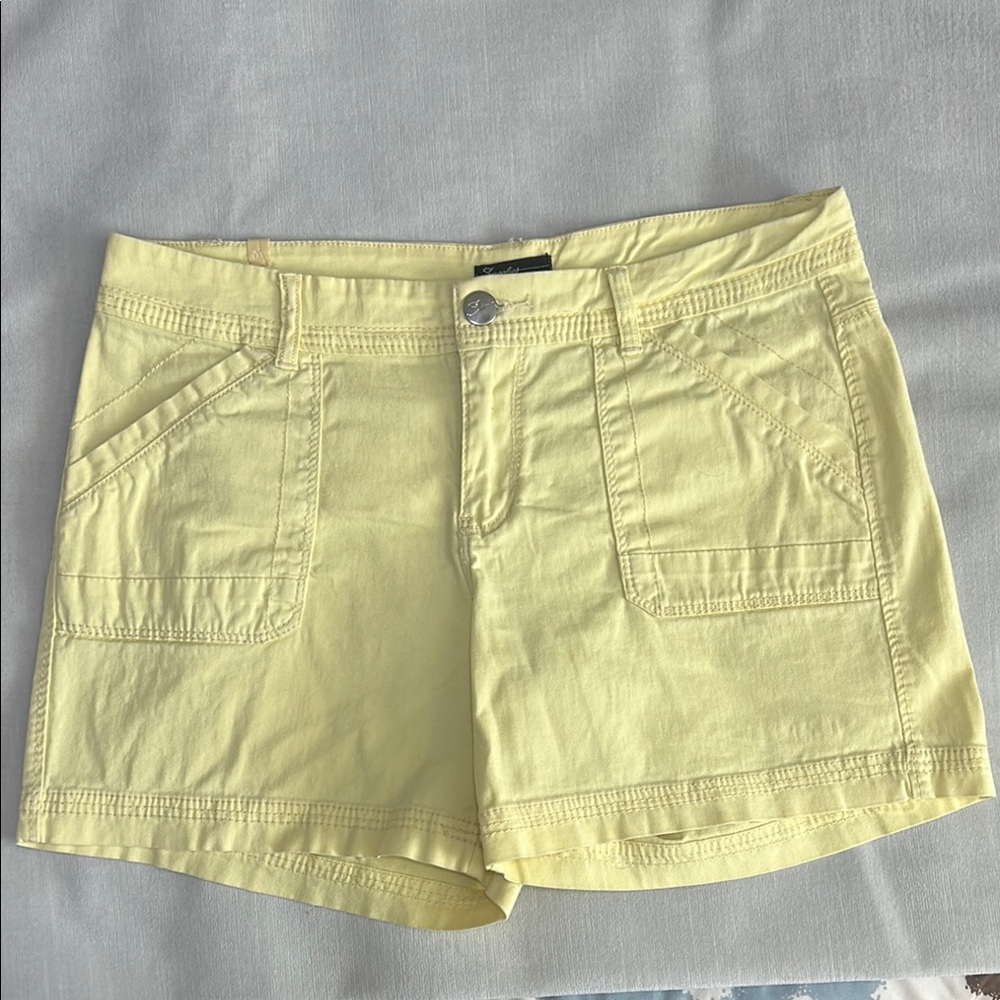 Yellow Cargo Shorts with Relaxed Fit